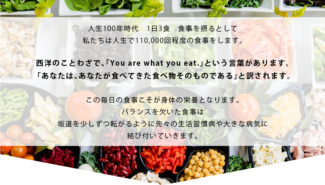 分子栄養療法の説明 あなたは、あなたが食べてきた食べ物そのものである